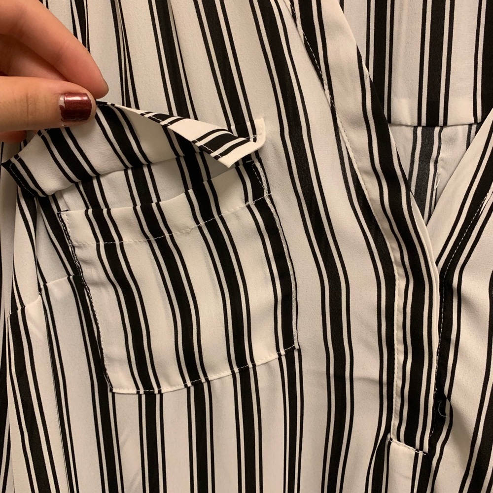 Torrid Striped Button-up Blouse - Picture 3 of 4